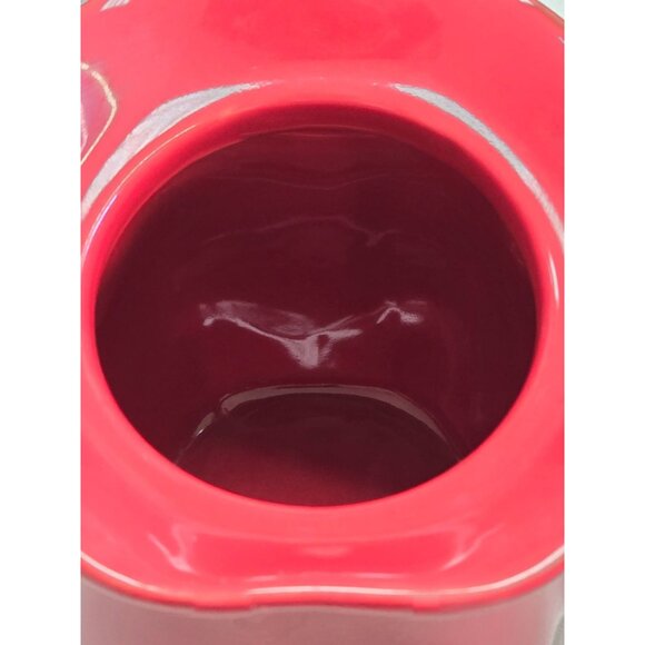 Red Decorative Ceramic Jar With Lid - Picture 5 of 8